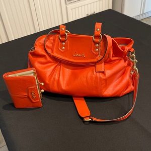 Leather matching Coach Bag & Wallet Bundle